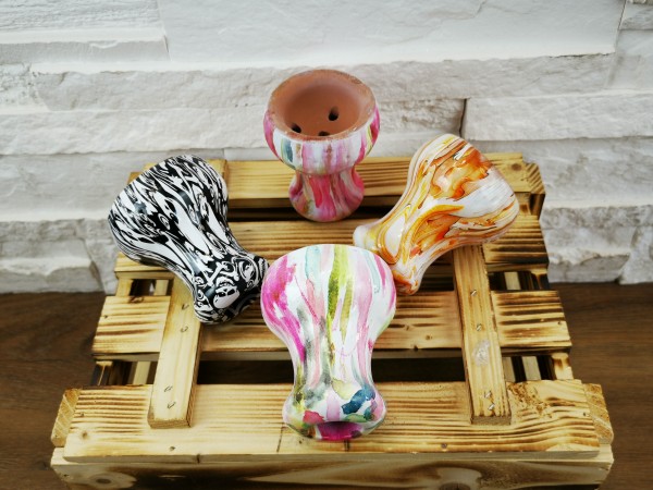 Tonkopf mit Design glasiert 5-Loch
