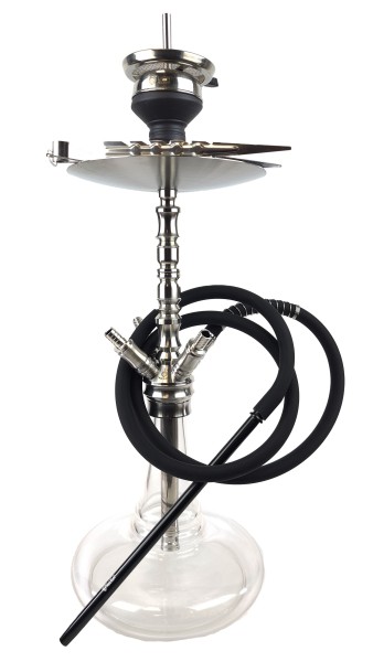 Lion Hookah - Edelstahl Shisha SET OD-MS240 - Silver / Clear