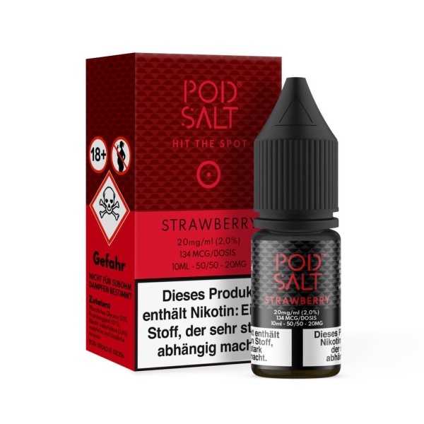 POD SALT Nikotinsalz Liquid 10ml - Strawberry 11mg