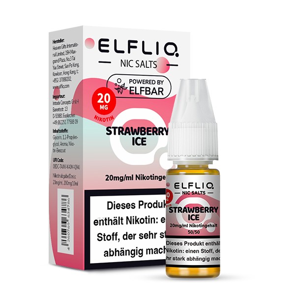 ELFLIQ by Elfbar Nikotinsalz Liquid 10ml 20mg - Strawberry Ice