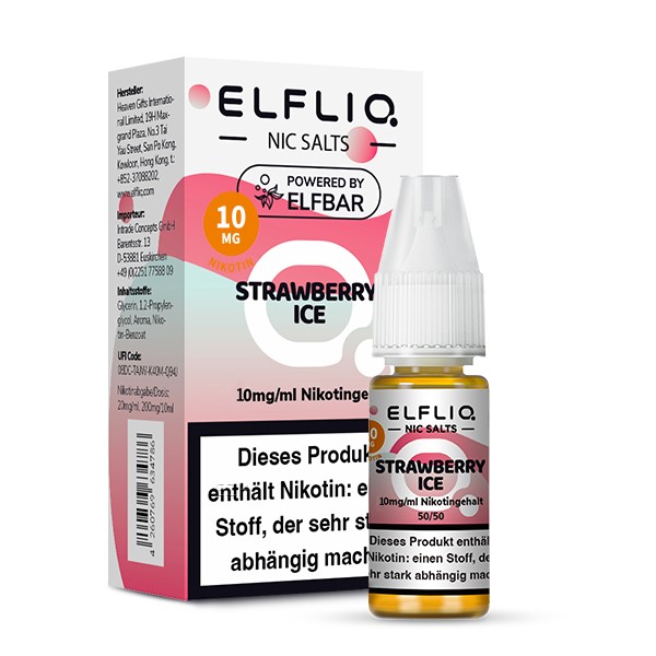 ELFLIQ by Elfbar Nikotinsalz Liquid 10ml 10mg - Strawberry Ice