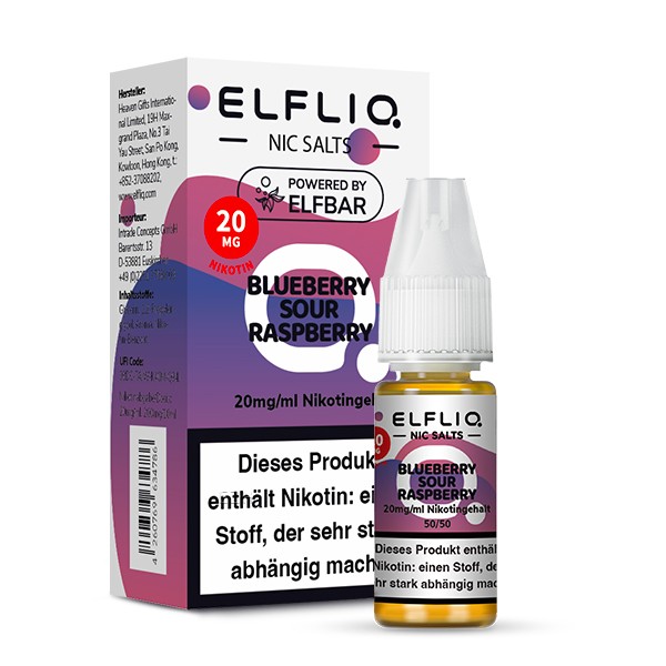 ELFLIQ by Elfbar Nikotinsalz Liquid 10ml 20mg - Blueberry Sour Raspberry