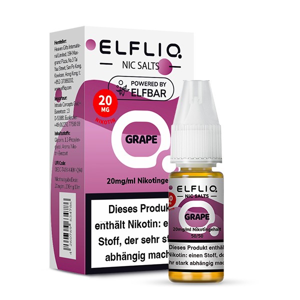 ELFLIQ by Elfbar Nikotinsalz Liquid 10ml 20mg - Grape