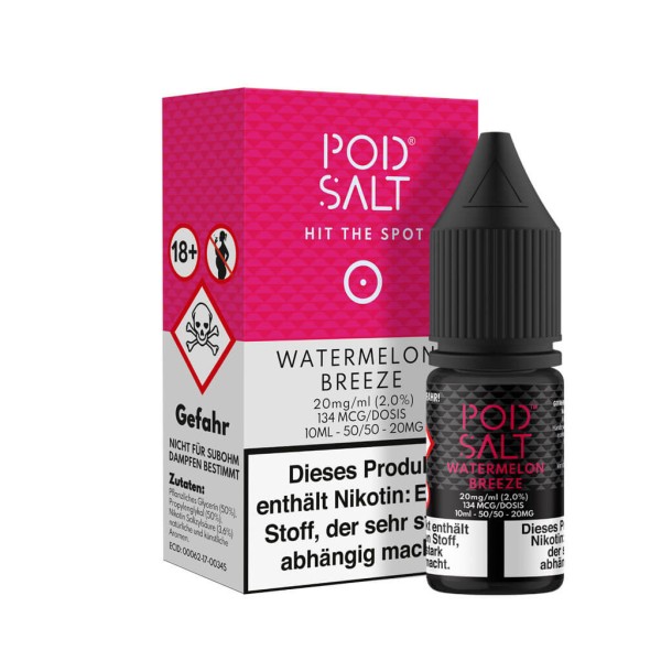 POD SALT Nikotinsalz Liquid 10ml - Watermelon Breeze 20mg